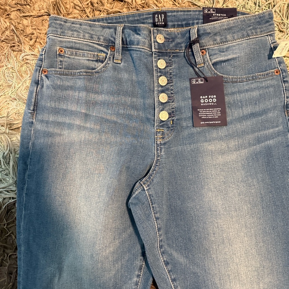 GAP High Rise Curvy True Skinny Ankle Blue Jeans for Women - Picture 7 of 15